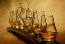 Load image into Gallery viewer, 7 Glass Whiskey Flight Oak Stave