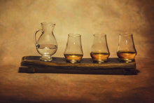 Load image into Gallery viewer, 4 Glass Whiskey Flight Oak Stave
